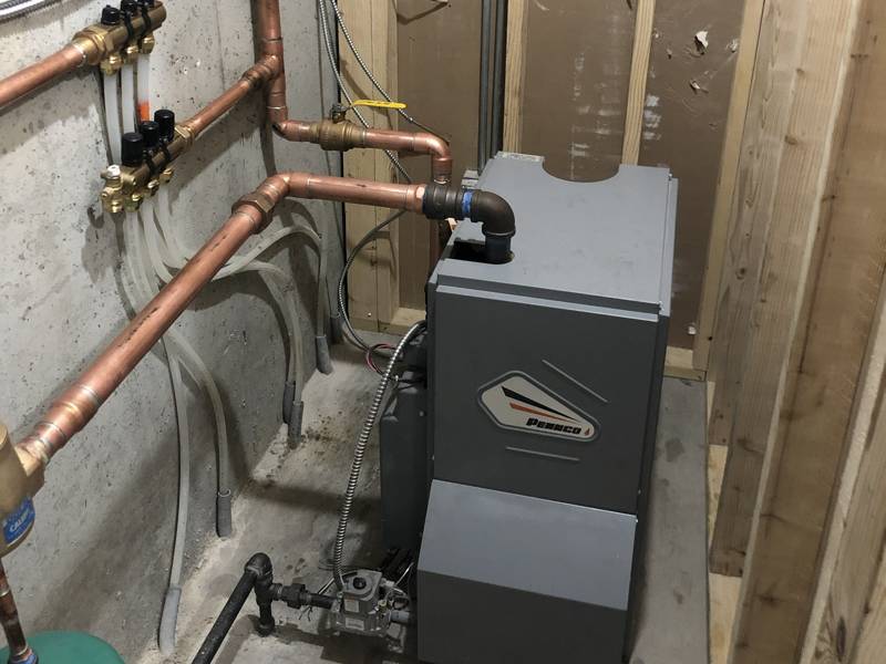 New boiler with copper supply and return