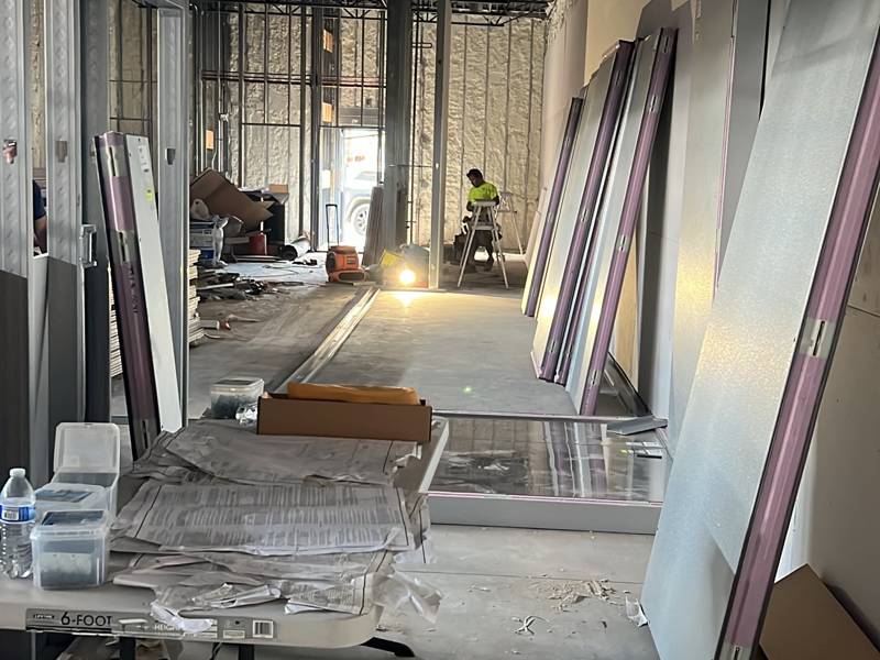 Walk-in panels staged for a new restaurant