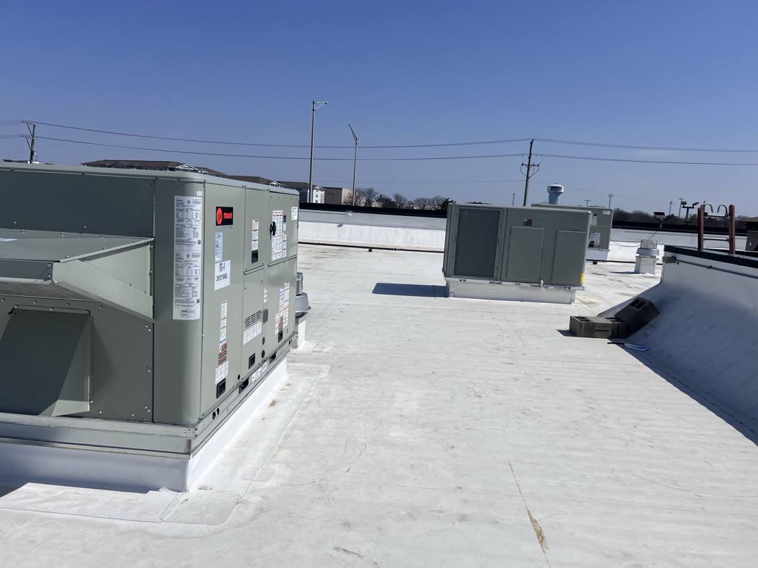 New rooftop units in service across the roof