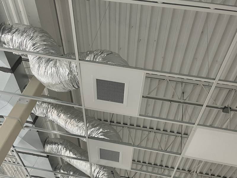 Flex runs to new ceiling diffusers
